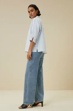 By bar Blouses*norel chambray blouse | light blue