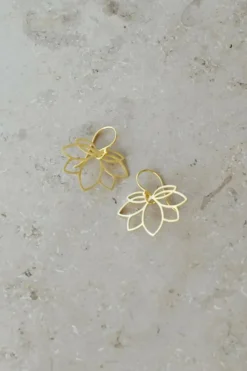 By bar Oorbellen|Sieraden*pd lotus earring | gold
