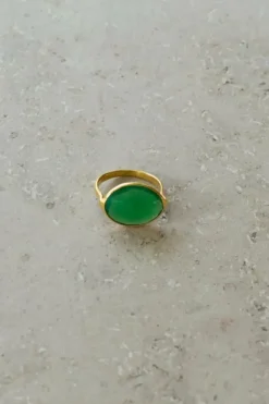 By bar Sieraden*PD OVAL RING | green