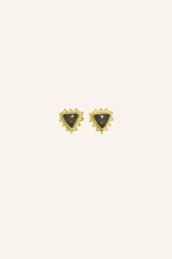 By bar Oorbellen*PD triangle stud earring | black
