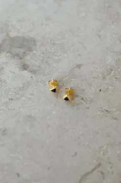 By bar Oorbellen|Sieraden*PD triangle stud earring | blue