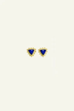 By bar Oorbellen|Sieraden*PD triangle stud earring | blue