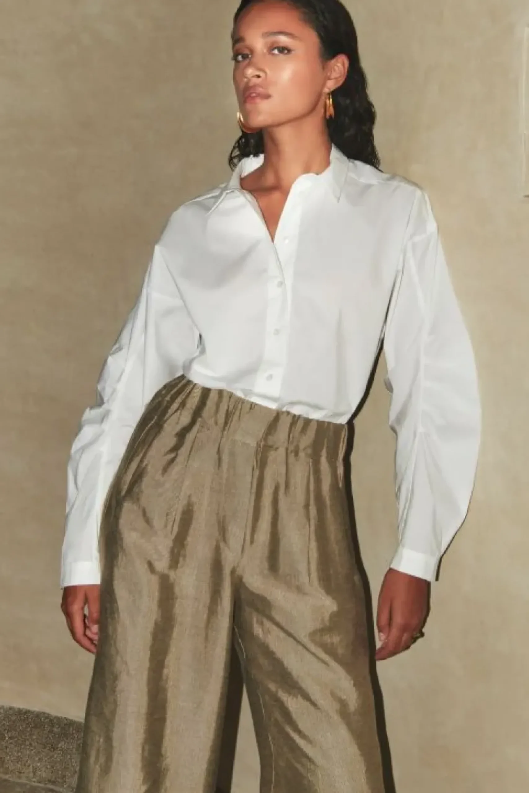 By bar Blouses*penny poplin blouse | white