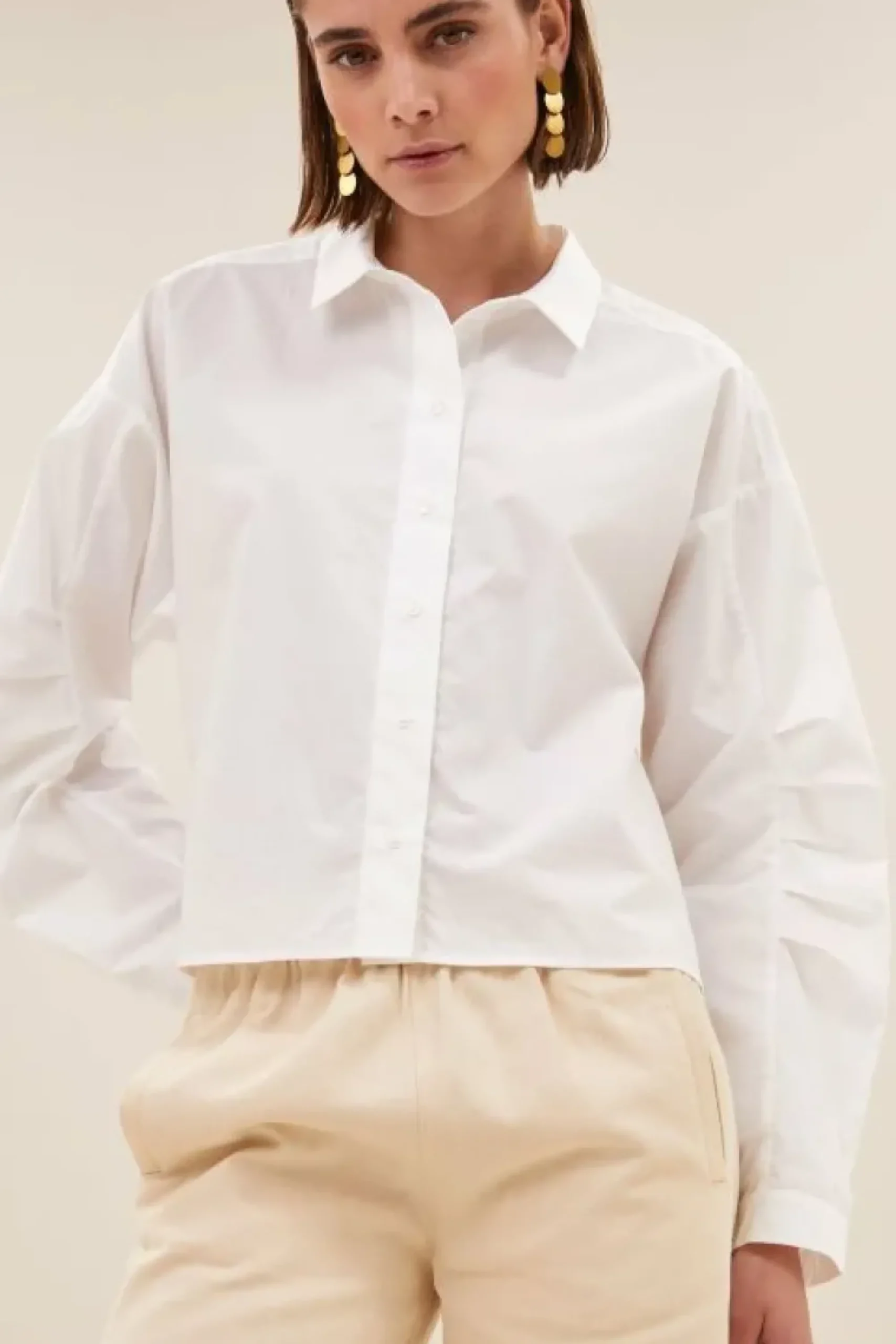 By bar Blouses*penny poplin blouse | white