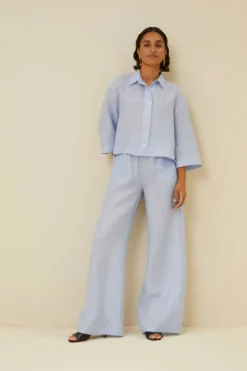 By bar Broeken*randy pinstripe pant | sky blue