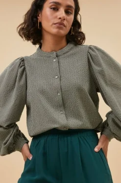 By bar Blouses*rikki small check blouse | small check