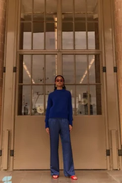 By bar Broeken*robyn blue cheetah pants | blue cheetah print