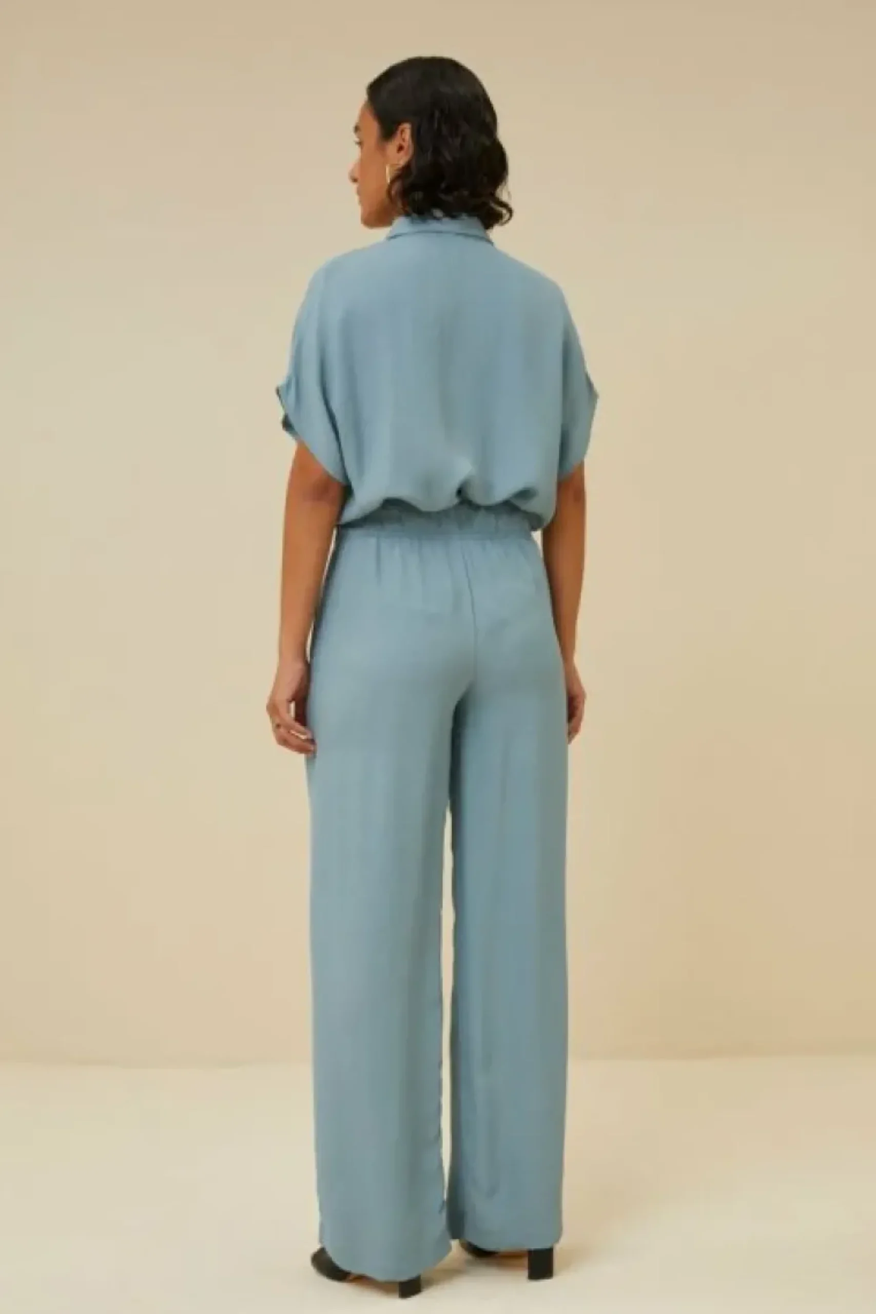 By bar Broeken*robyn satin stripe pant | ocean