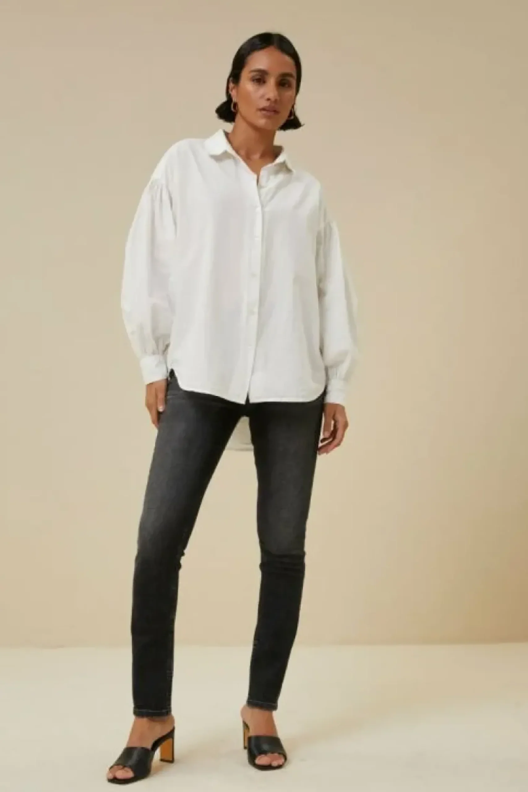By bar Blouses*sarah poplin blouse | white