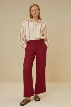 By bar Blouses*sarah short athia blouse | grenache