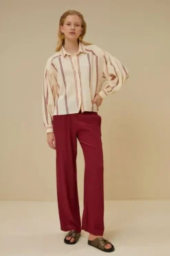 By bar Blouses*sarah short athia blouse | grenache