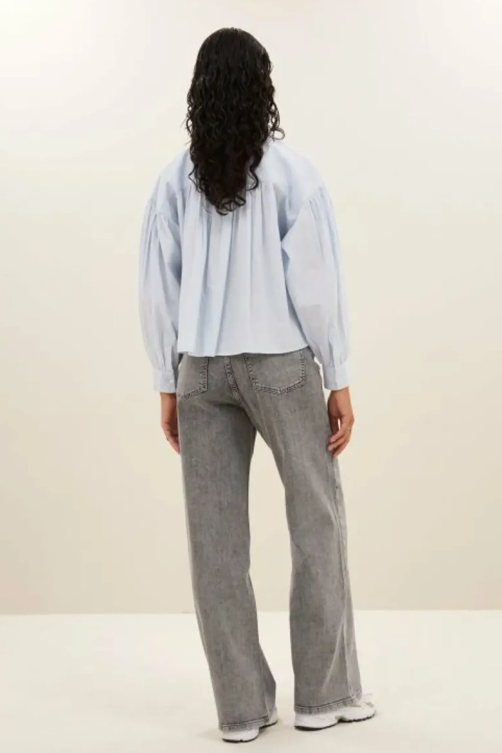 By bar Blouses*sarah short chambray blouse | light blue