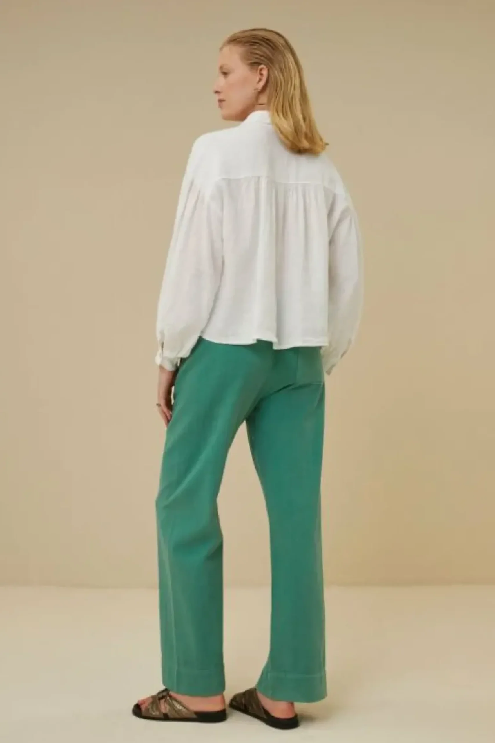 By bar Blouses*sarah short linen blouse | bright white