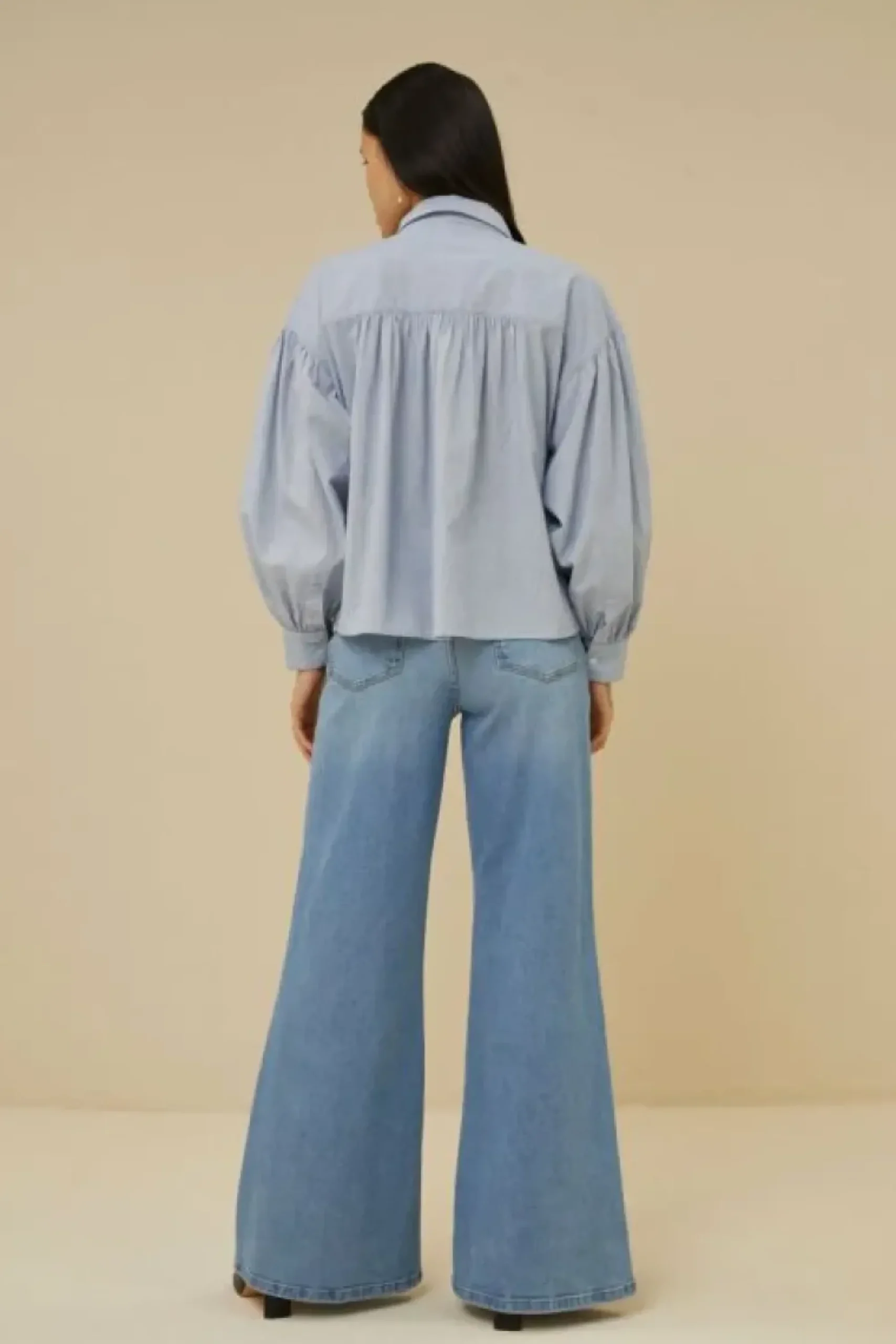 By bar Blouses*sarah short pin stripe blouse | indi grey