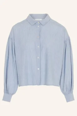 By bar Blouses*sarah short pin stripe blouse | indi grey