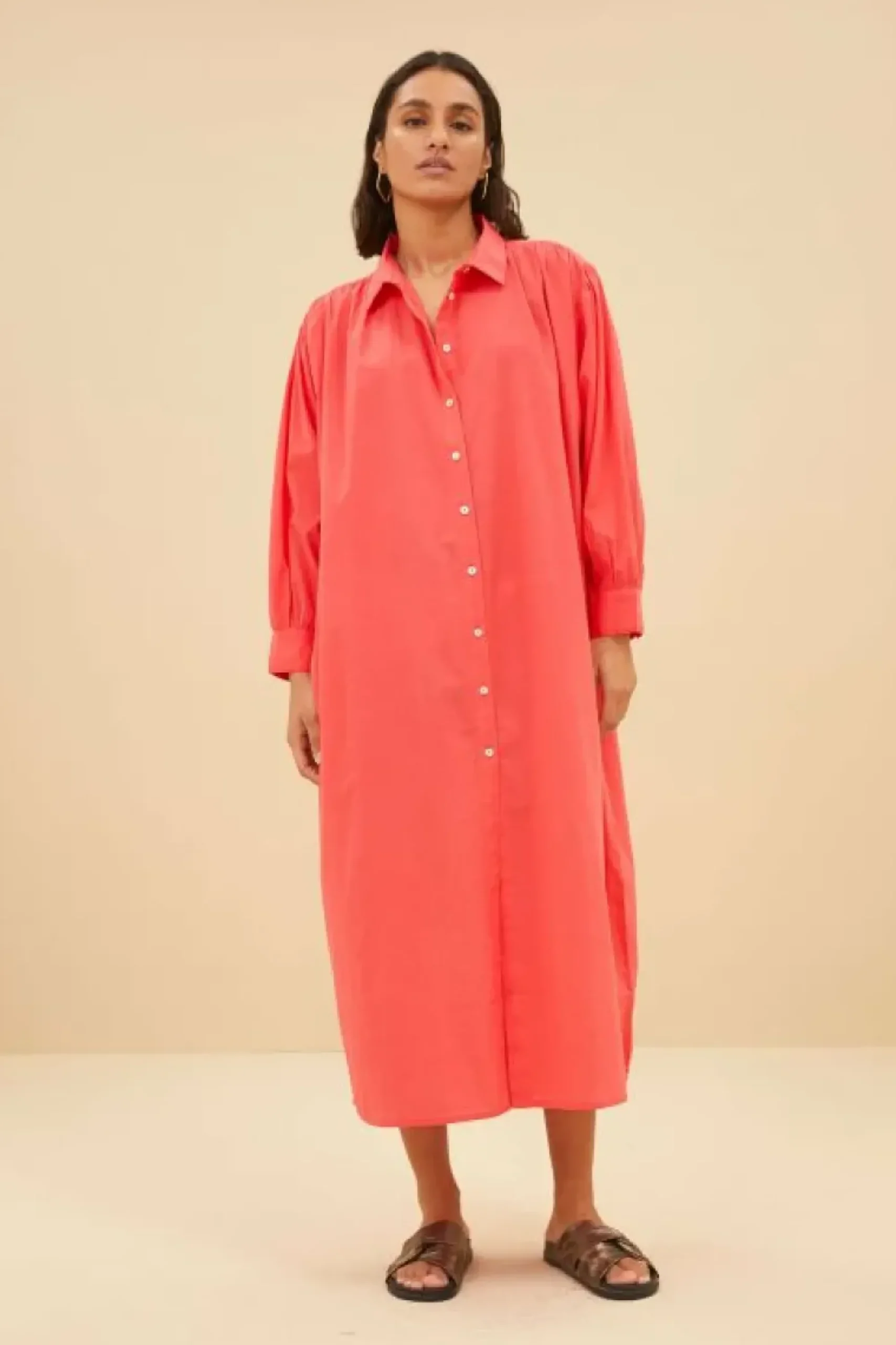 By bar Jurken*shirt dress | poppy red