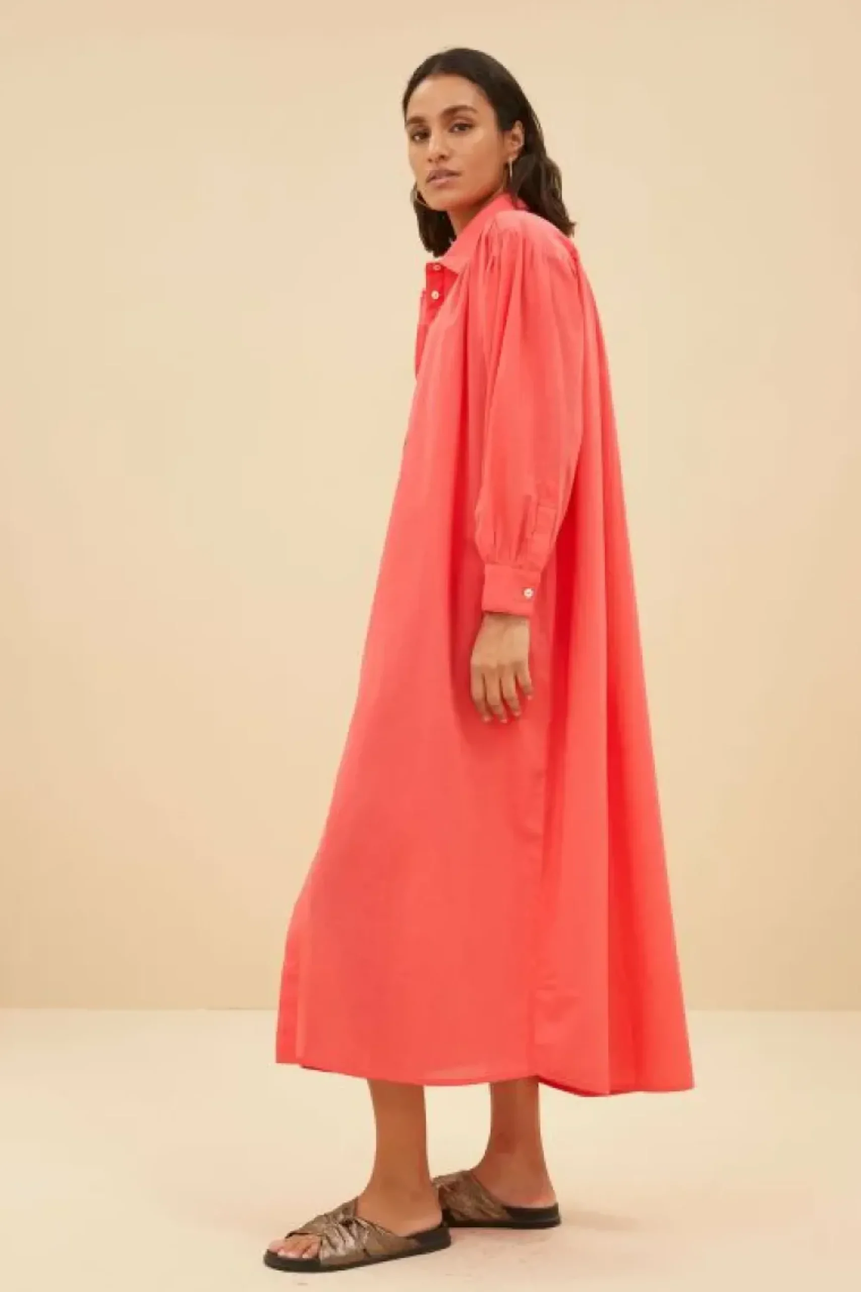 By bar Jurken*shirt dress | poppy red