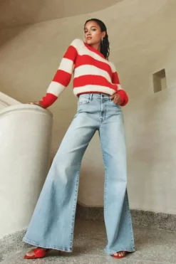 By bar Truien*sian stripe pullover | lipstick red stripe