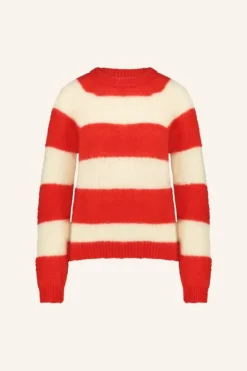 By bar Truien*sian stripe pullover | lipstick red stripe