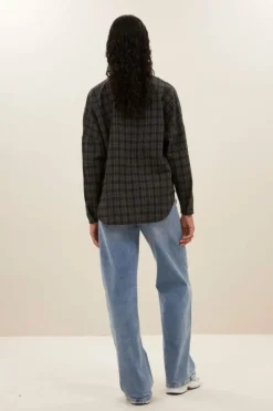 By bar Blouses*small check blouse | caramel