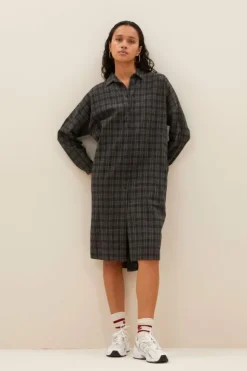 By bar Jurken*small check dress | caramel