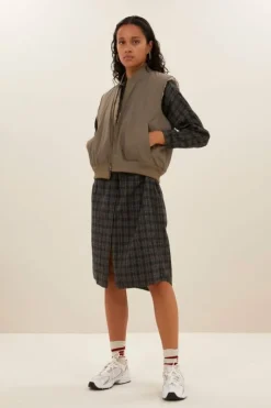 By bar Jurken*small check dress | caramel