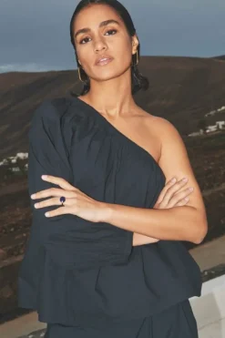 By bar Blouses*stella poplin blouse | midnight