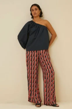 By bar Blouses*stella poplin blouse | midnight