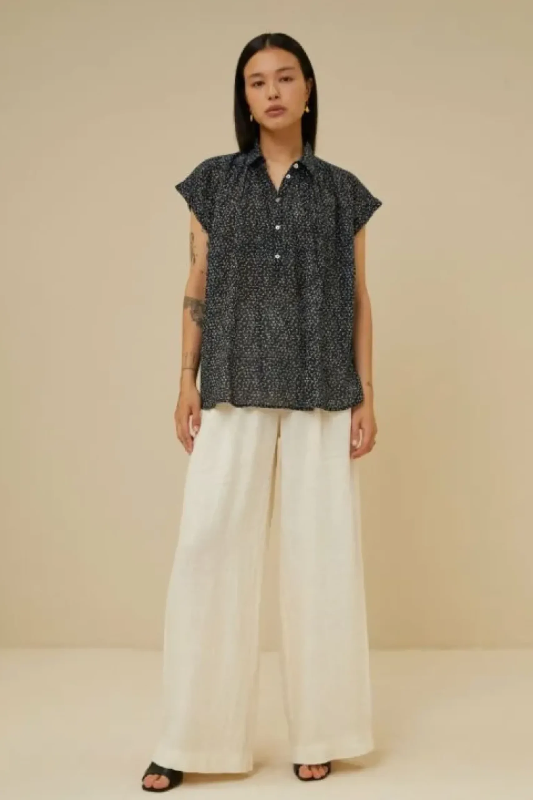 By bar Blouses*stevie paper blouse | paper print