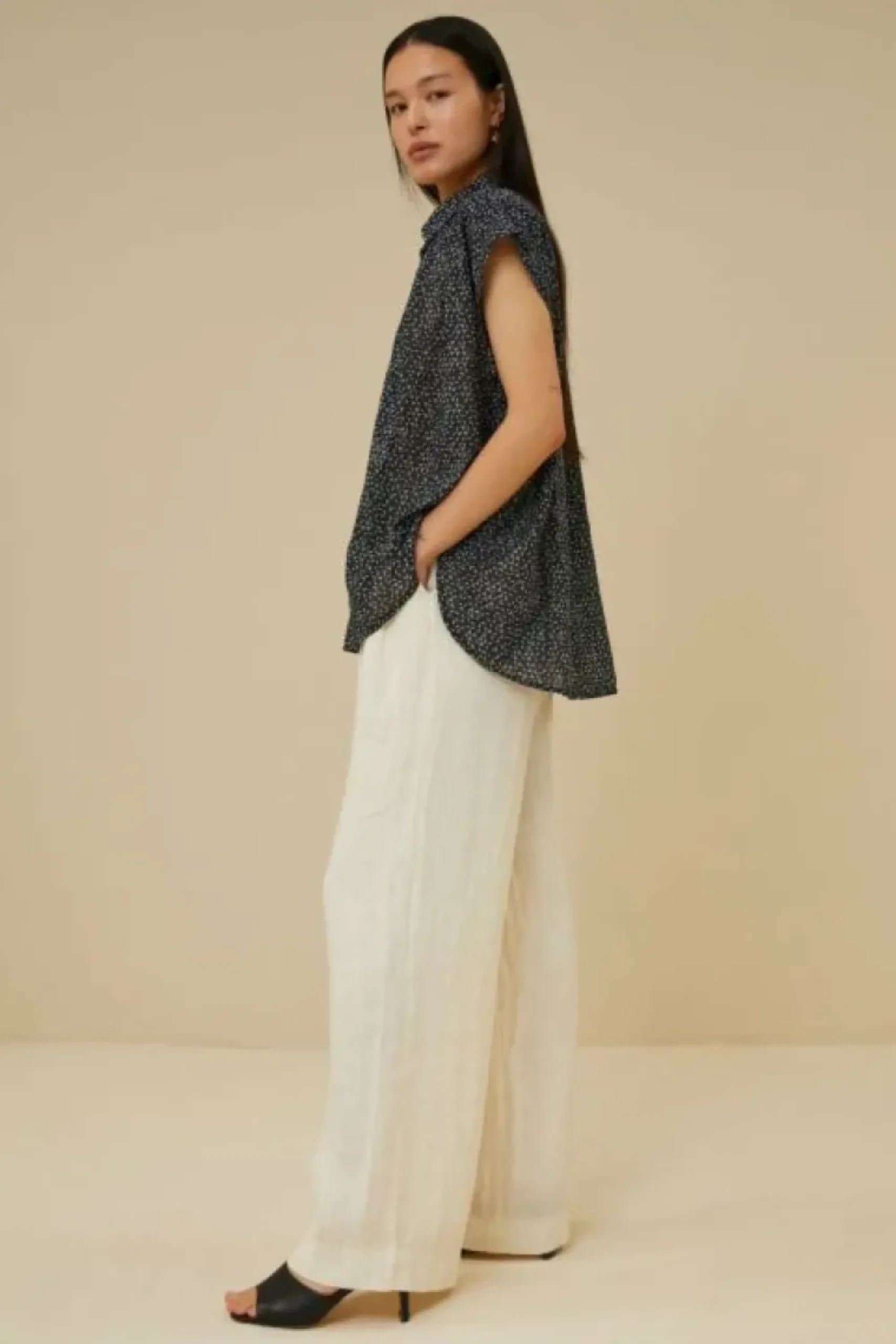 By bar Blouses*stevie paper blouse | paper print