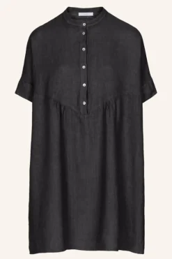 By bar Jurken*tais linen dress | jet black