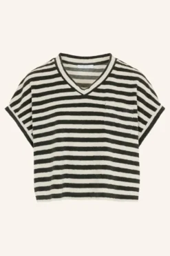 By bar Tops & Shirts*tammie slub stripe top | jet black