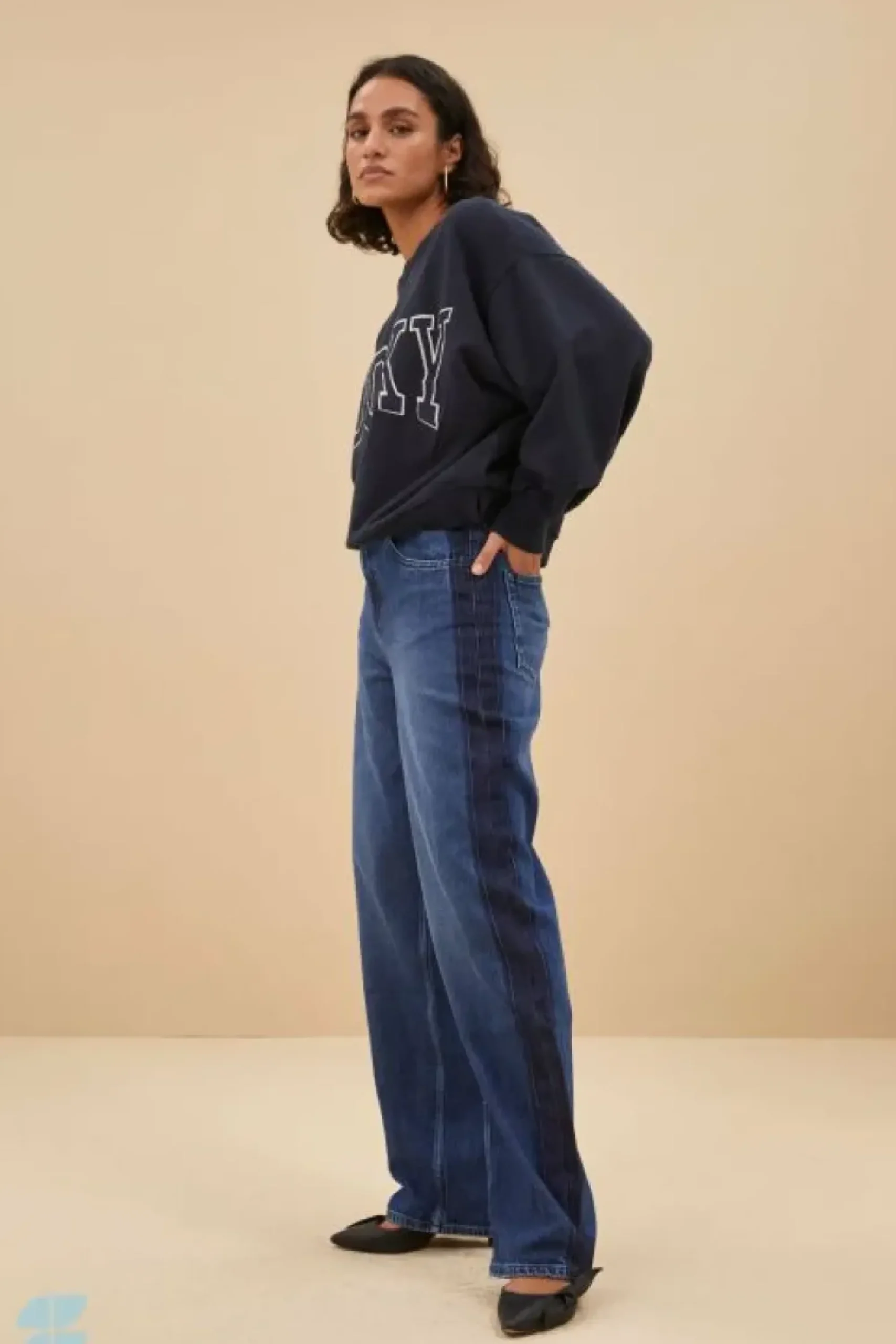 By bar Jeans|Broeken*two tone pants | denim