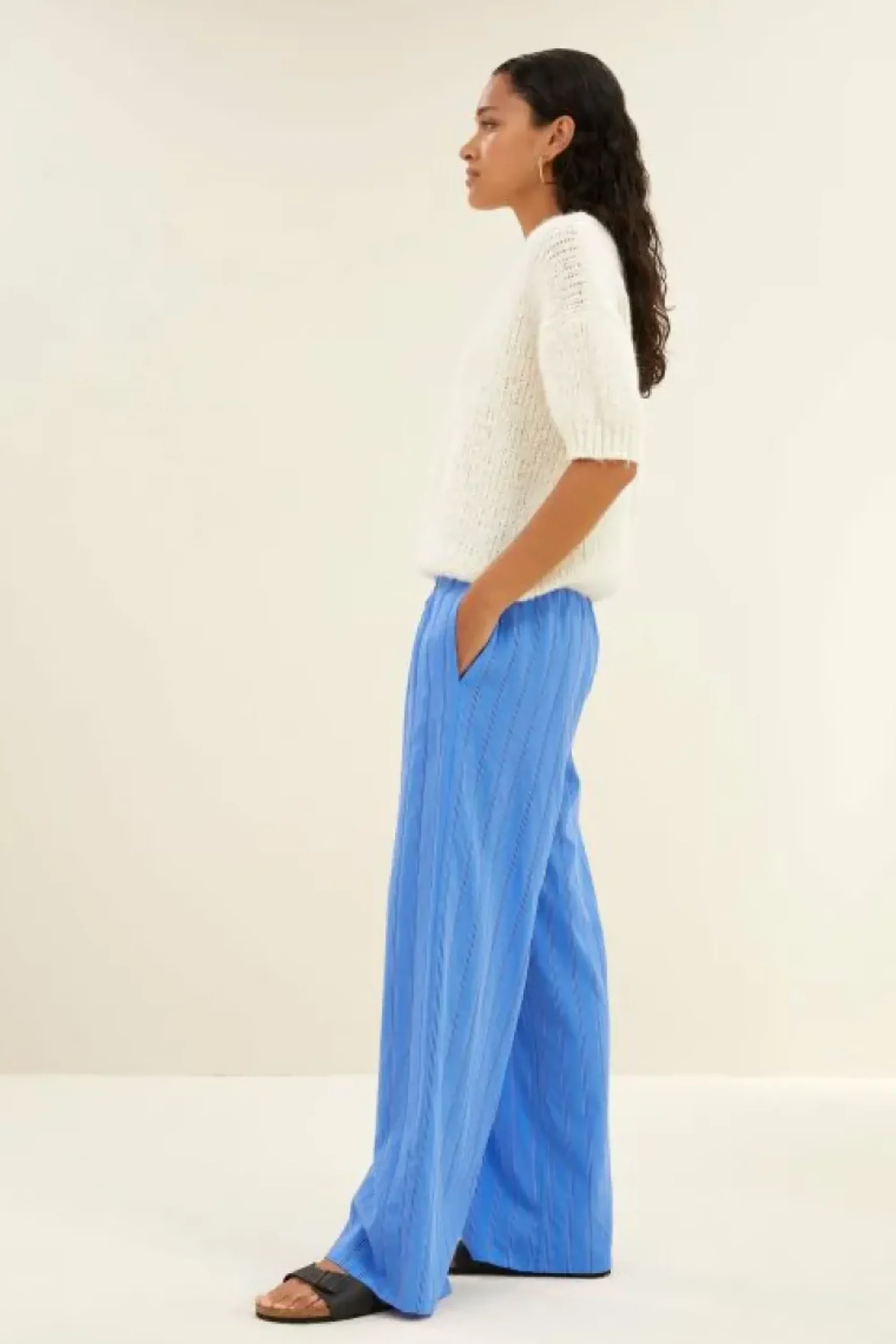 By bar Broeken*uma stripe pants | vivid blue stripe