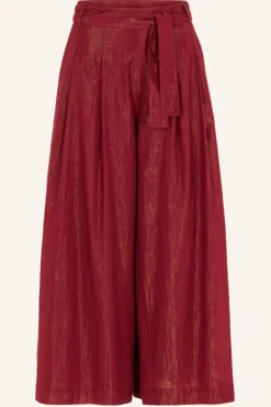 By bar Broeken*wanda metallic pant | grenache