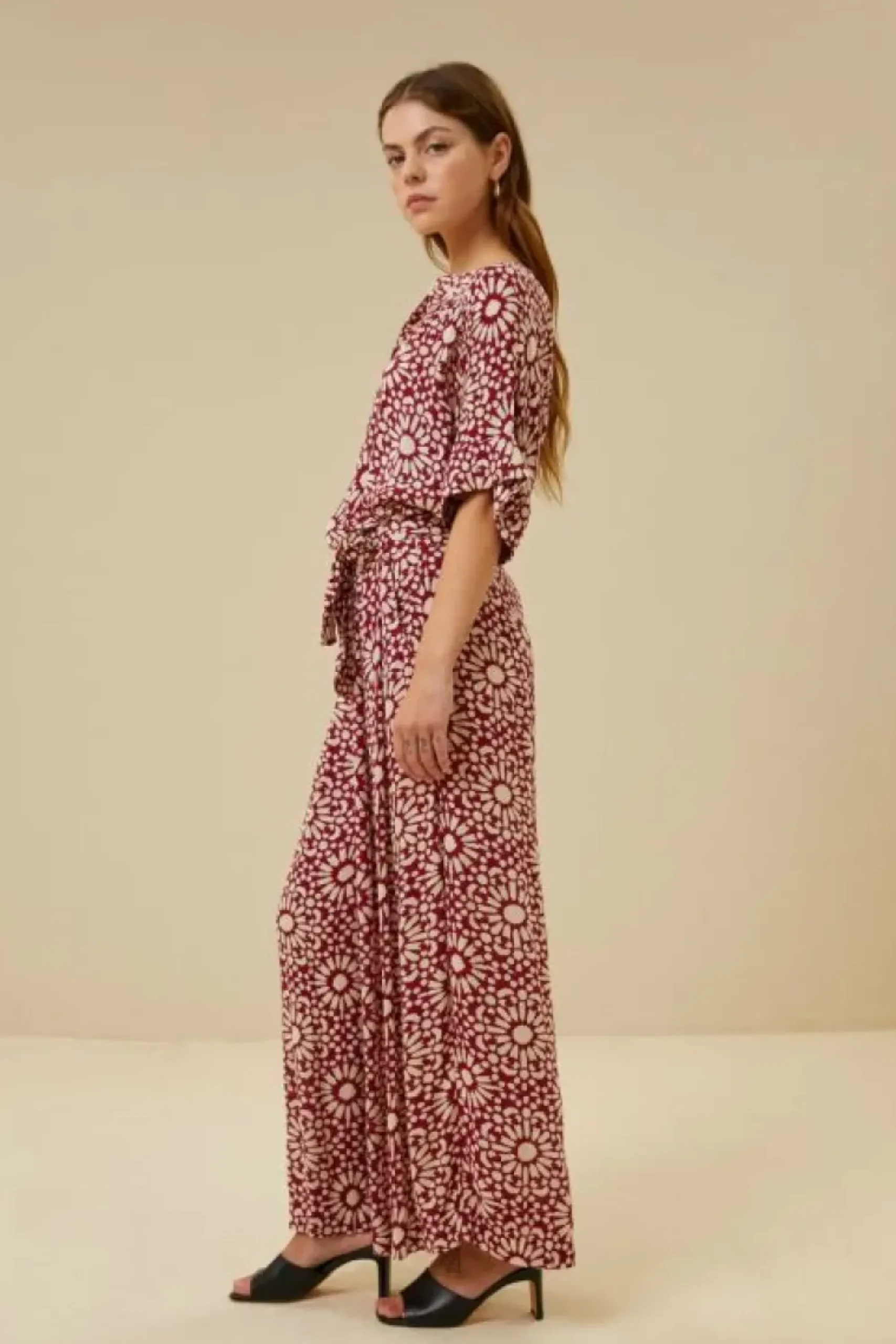 By bar Broeken*wanda sunflower pant | sunflower print