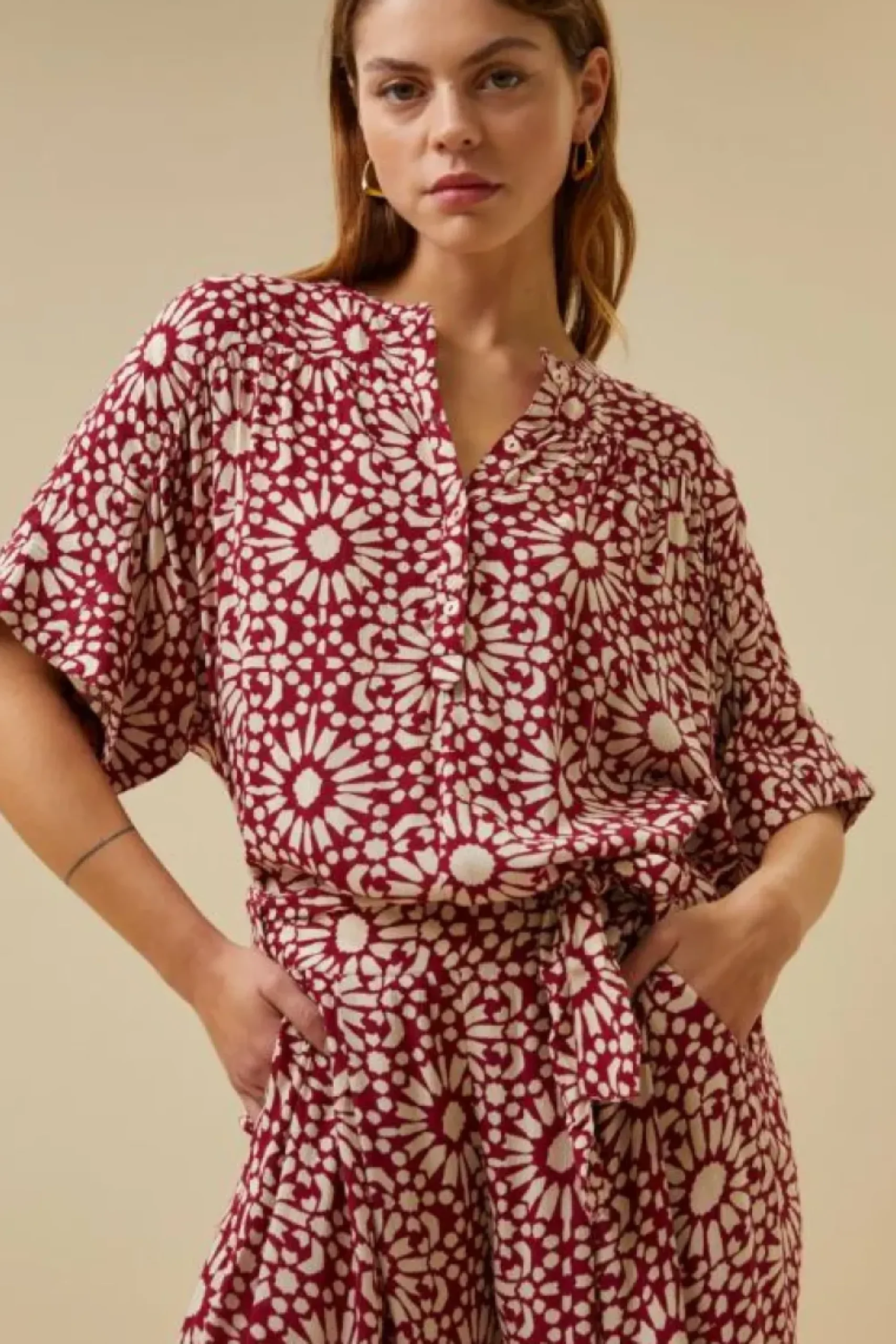 By bar Broeken*wanda sunflower pant | sunflower print