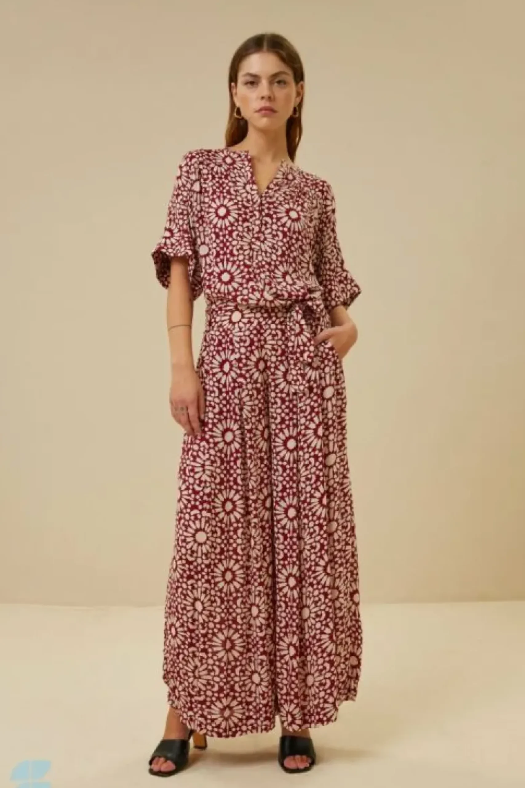 By bar Broeken*wanda sunflower pant | sunflower print