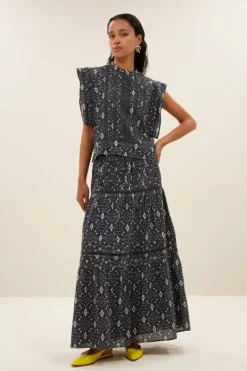 By bar Blouses*xena midnight ikat blouse | midnight ikat