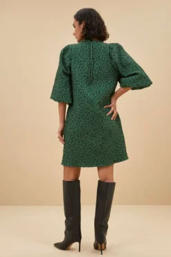 By bar Jurken*zasu leo dress | green panter print